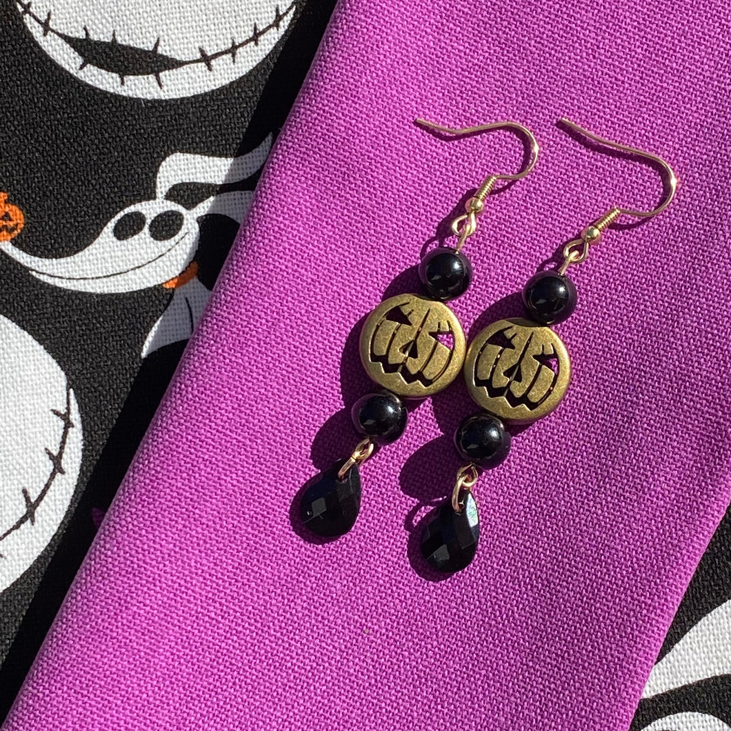 Black n Gold Pumpkin Earrings🎃