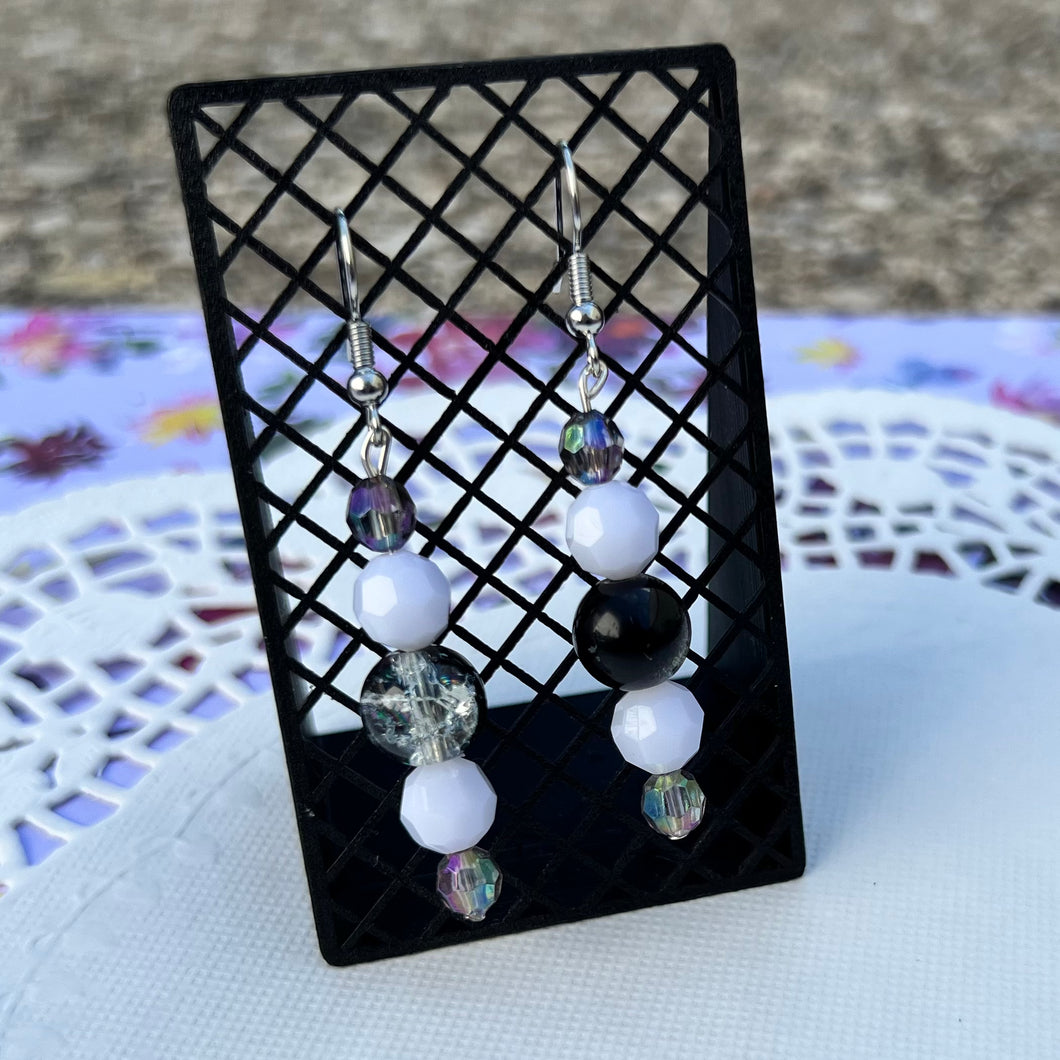 Monochrome Glass Beaded Earrings