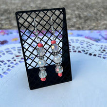 Load image into Gallery viewer, Pearly Iridescent Pink &amp; Silver Earrings
