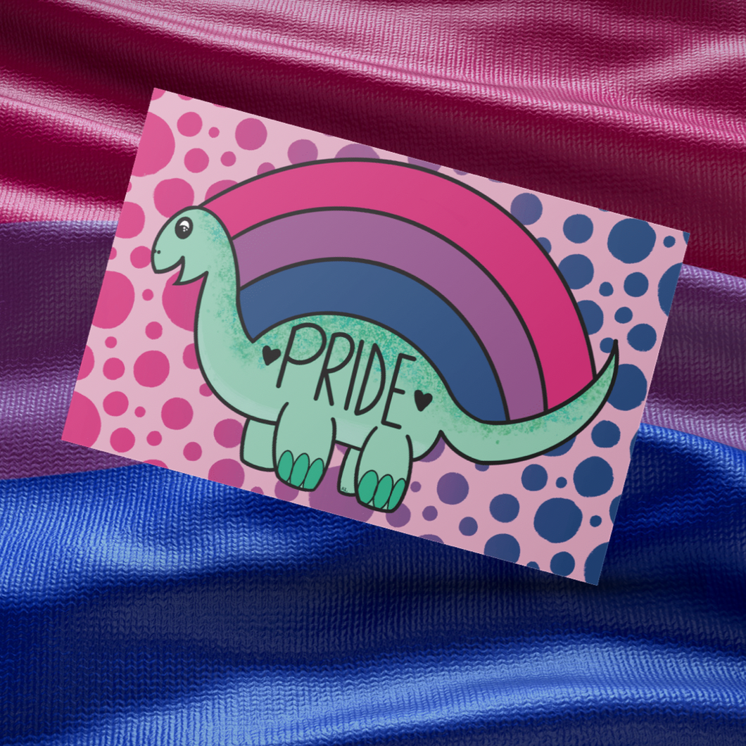 Bisexual Prideosaur 5x7 Art Print by Alexis Kennedy