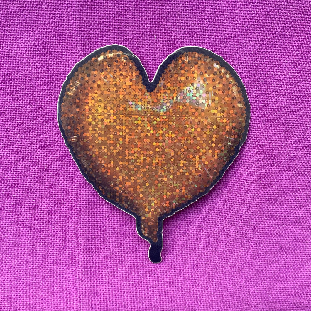 Holo Glitter Orange Heart Balloon Sticker🎈 🧡