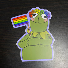 Load image into Gallery viewer, Pride Kermit the Frog Sticker🌈🐸
