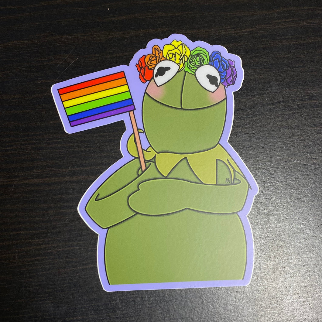 Pride Kermit the Frog Sticker🌈🐸