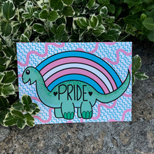 Load image into Gallery viewer, Transgender Prideosaur 5x7 Print by Alexis Kennedy
