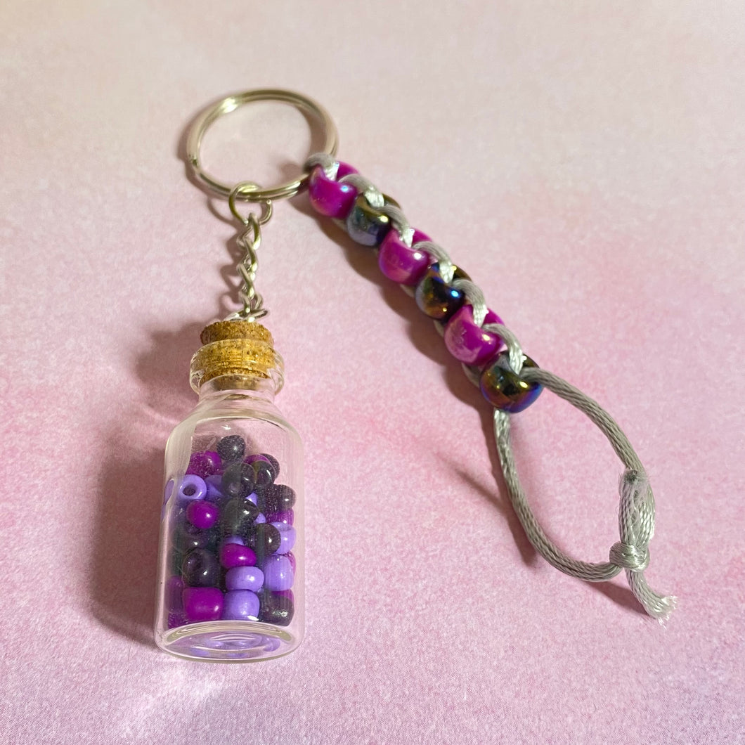 Deep Purple Fidget & Bottle Keychain