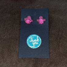 Load image into Gallery viewer, Assorted Pink Glitter Stud Earrings💗
