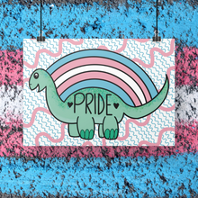 Load image into Gallery viewer, Transgender Prideosaur 5x7 Print by Alexis Kennedy
