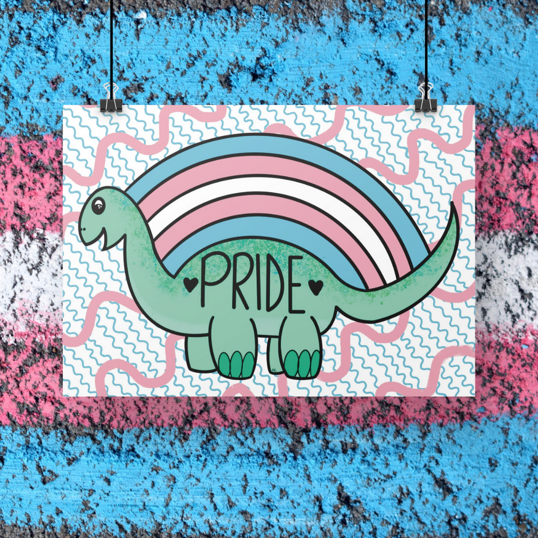 Transgender Prideosaur 5x7 Print by Alexis Kennedy