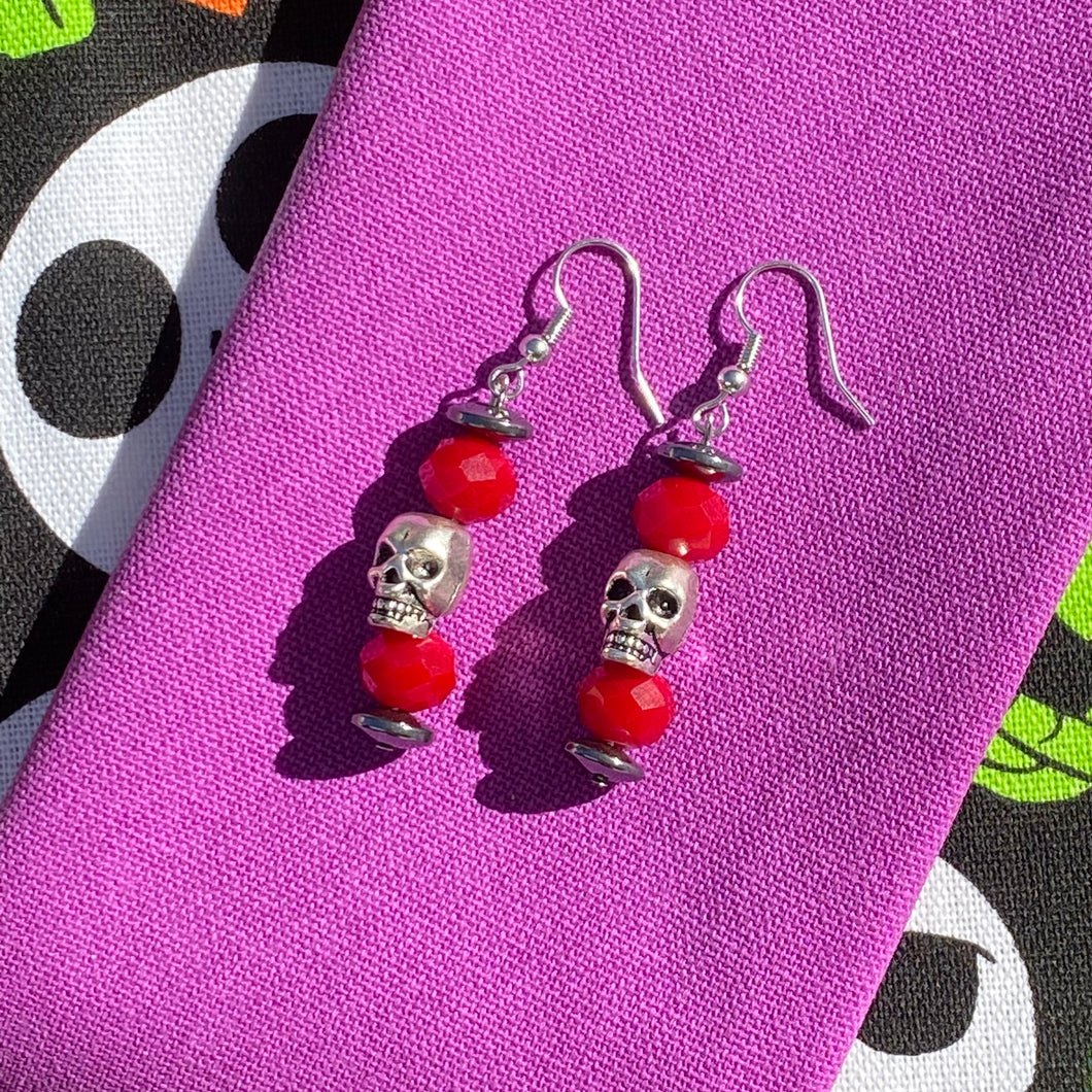 Red Skeleton Earrings