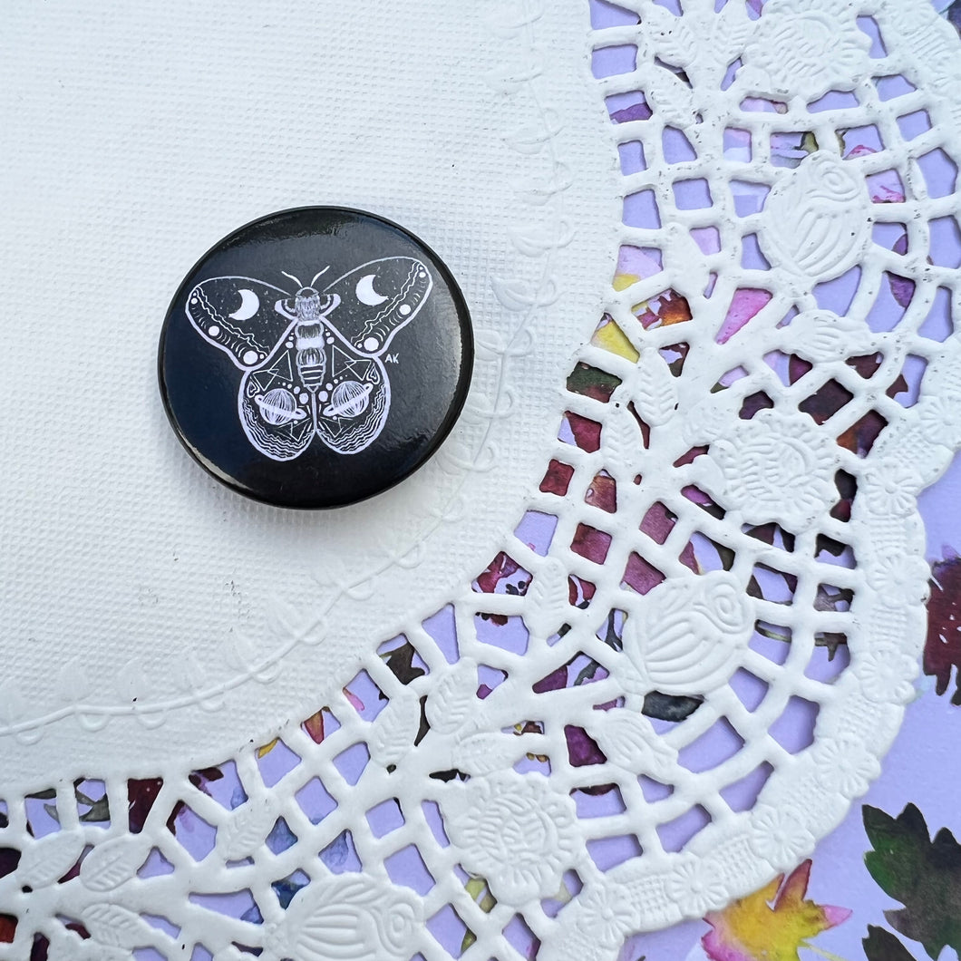 Space Moth Button Pin