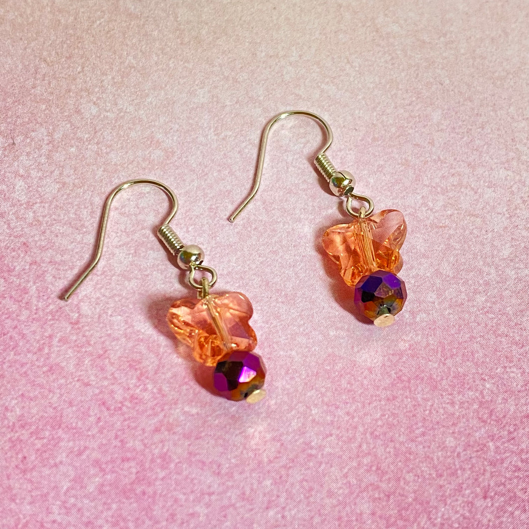 Peachy Butterfly Earrings