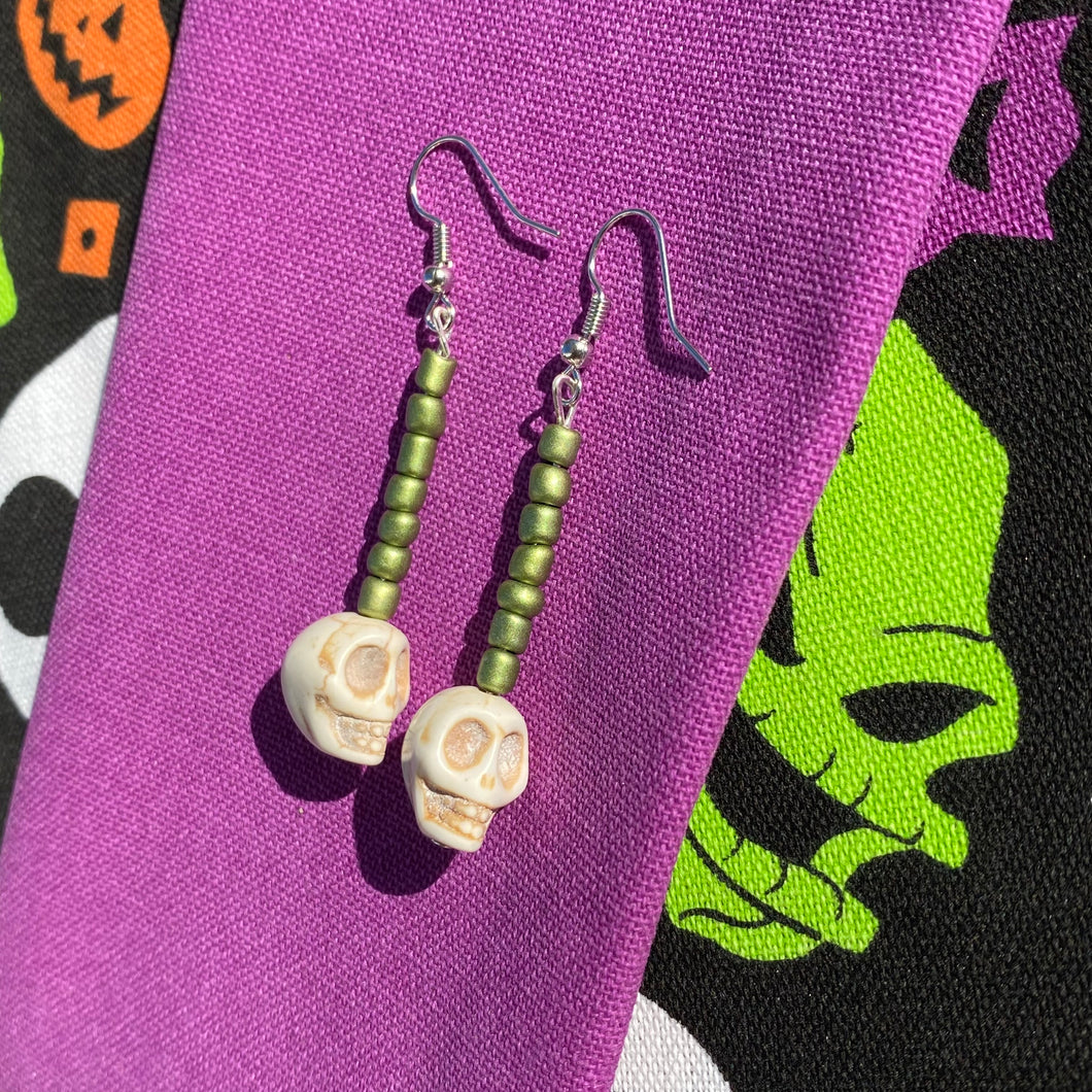 Green Skull Earrings💚💀