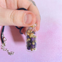 Load image into Gallery viewer, Purple And Gold Bottle Necklace
