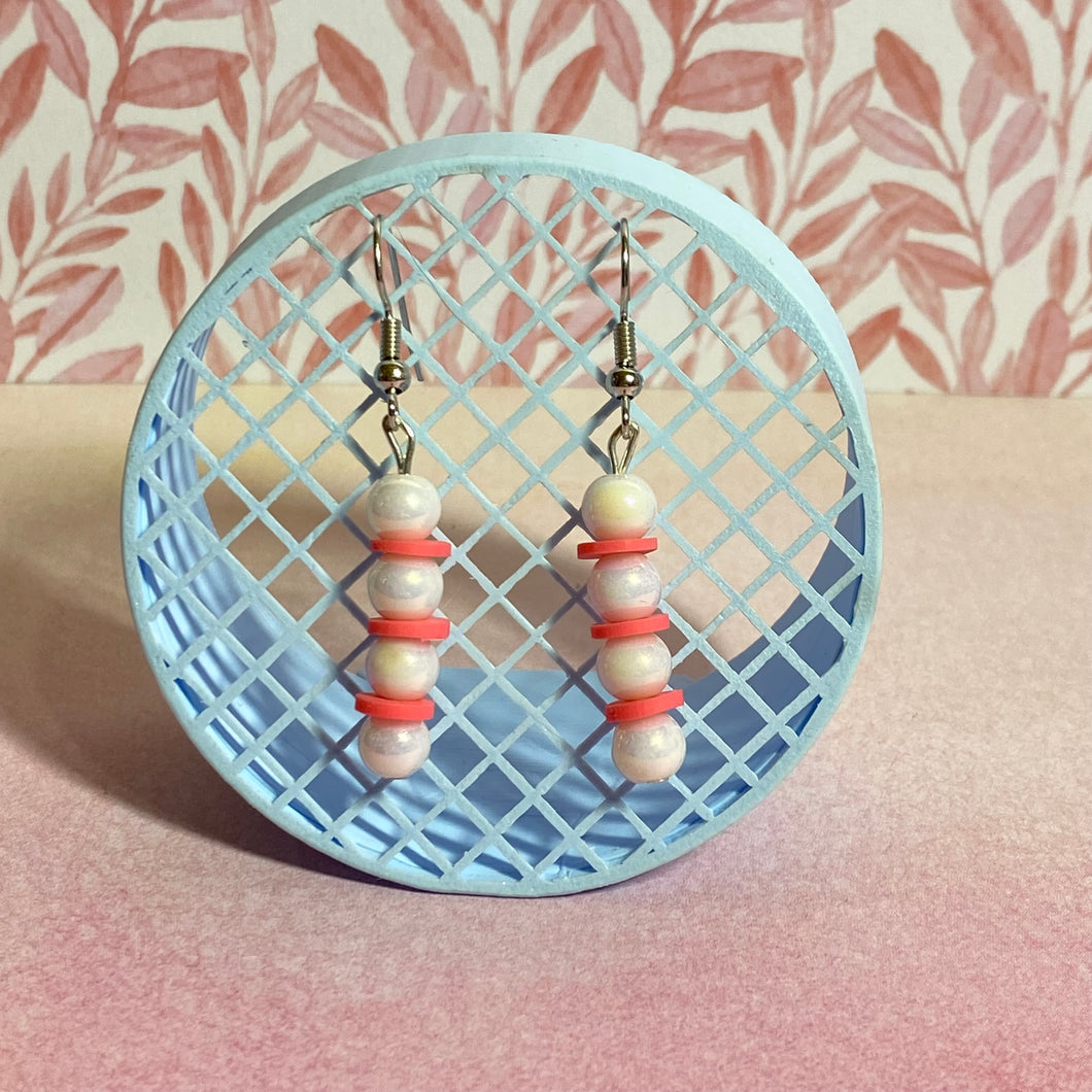 Pearly Pink Earrings